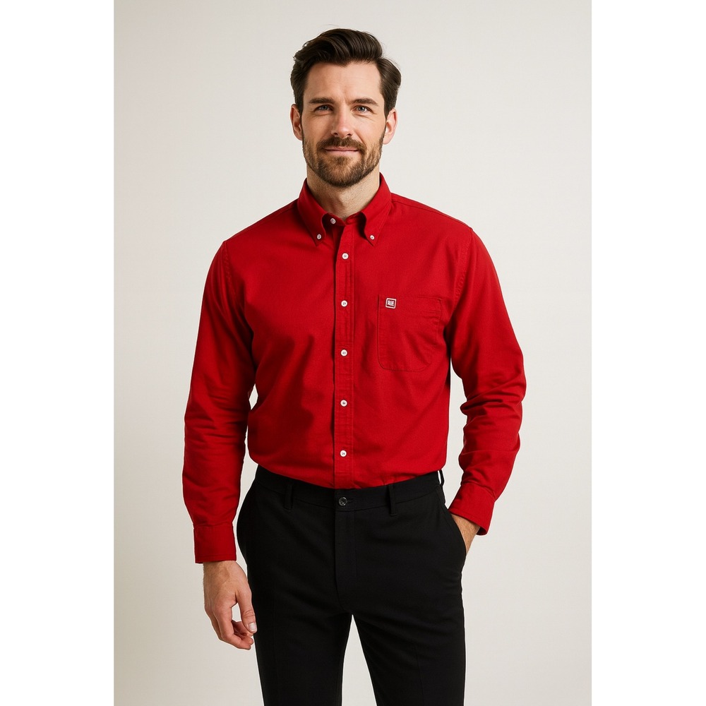 Cinch Mens Red Button Down Shirt Long Sleeve‎ Western Rodeo Cowboy Size L